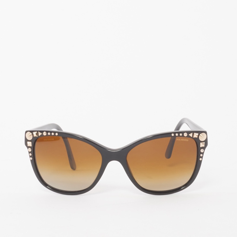 Versace Black Acetate Gold Stud 4270 Cat Eye Sunglasses
